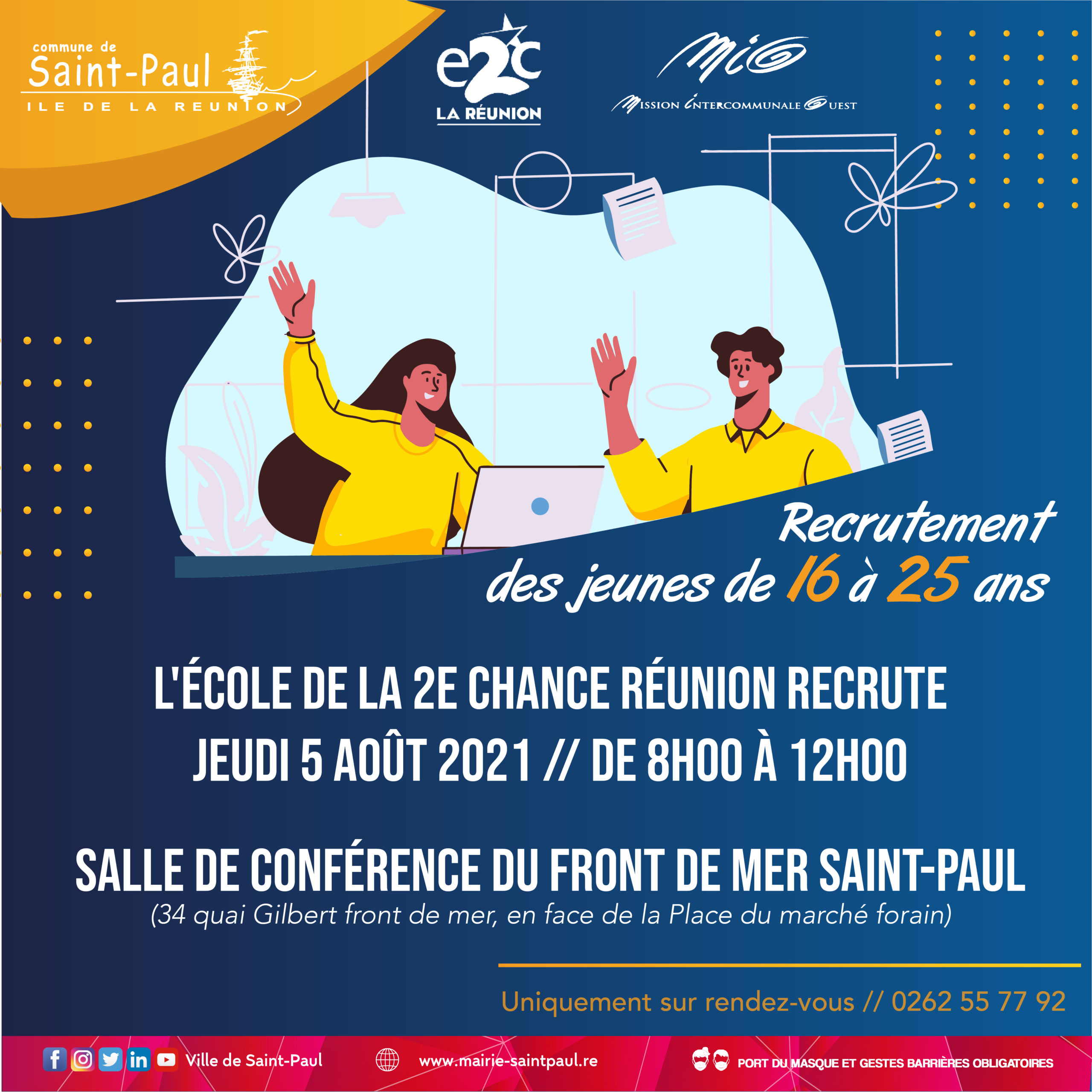L Ecole De La Deuxieme Chance Recrute Ville De Saint Paul