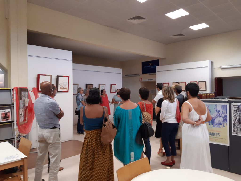 le vernissage de l'exposition de Nadia AKHOUN à la médiathèque Leconte-de-Lisle