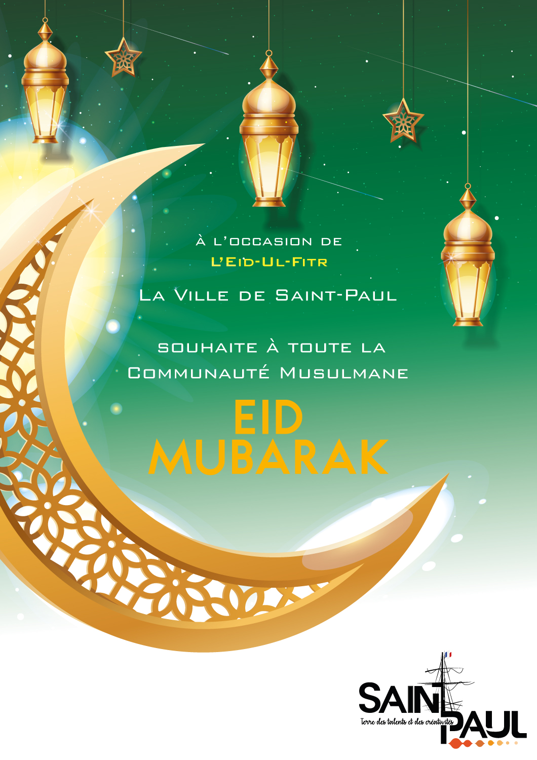 Eid Mubarak à toute la communauté Musulmane - Ville de Saint-Paul