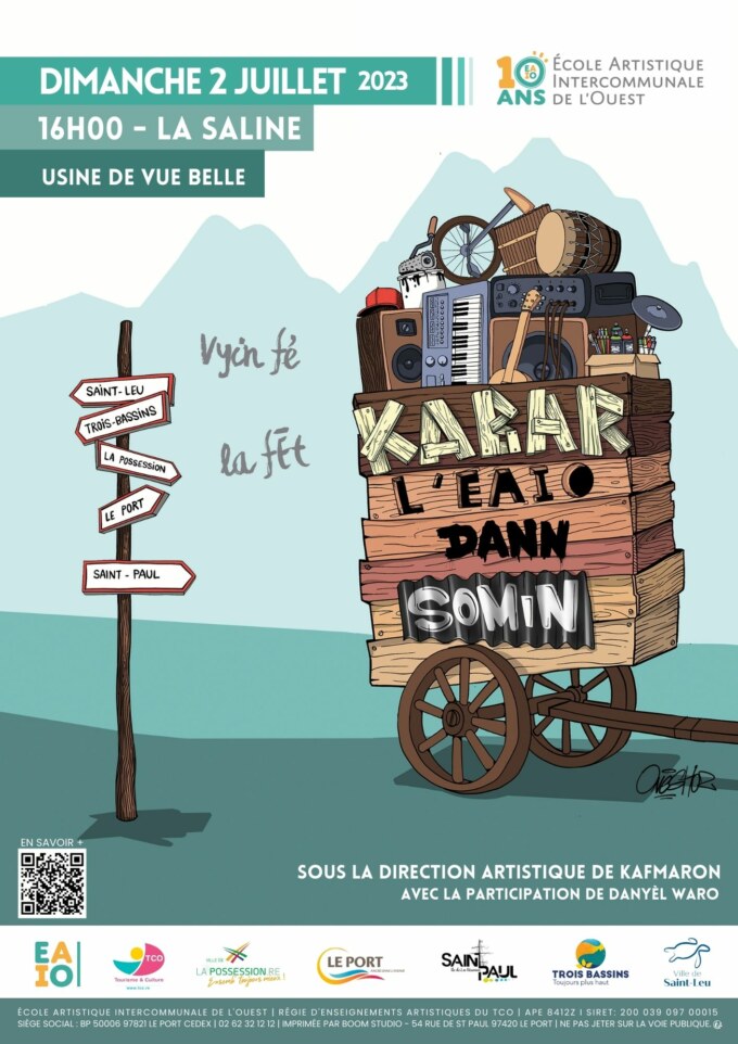 L’École Artistique Intercommunale de l'Ouest (EIAO) fête ses 10 ans. À cette occasion, une grande restitution avec plus de 350 élèves, intervenants et pédagogues de l'école se déroulera ce dimanche 2 juillet 2023 à l’usine de Vue Belle à La Saline dès 16 heures.