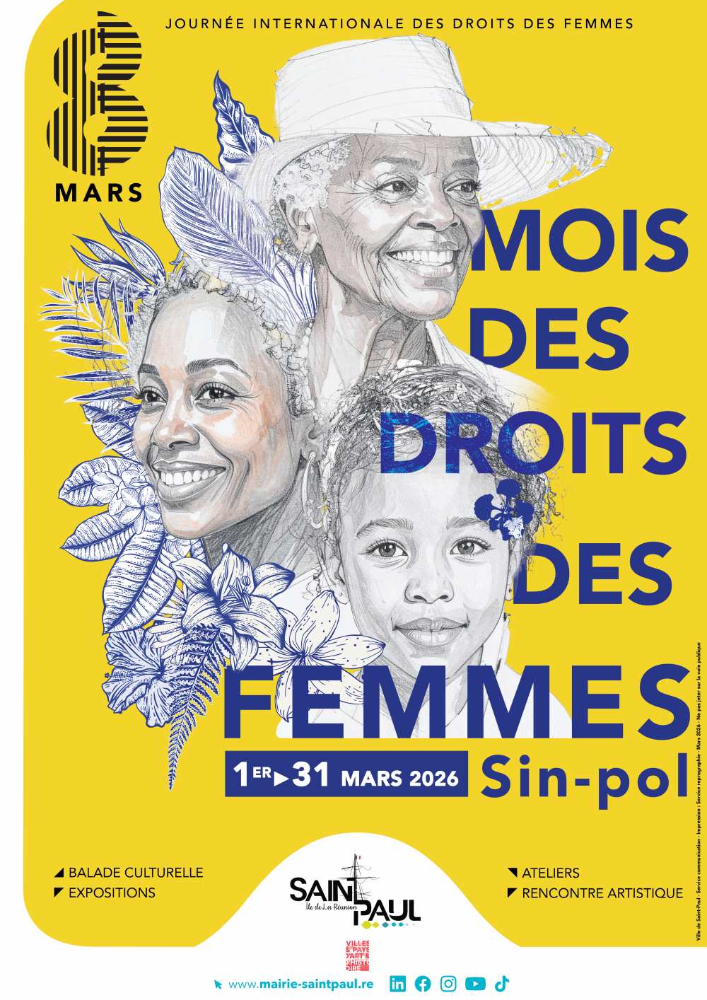 Affiche du mois des droits des femmes - ©Ville de Saint-Paul